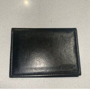 Coach Vintage Black Leather Thin Double Clear ID Slot Card Holder